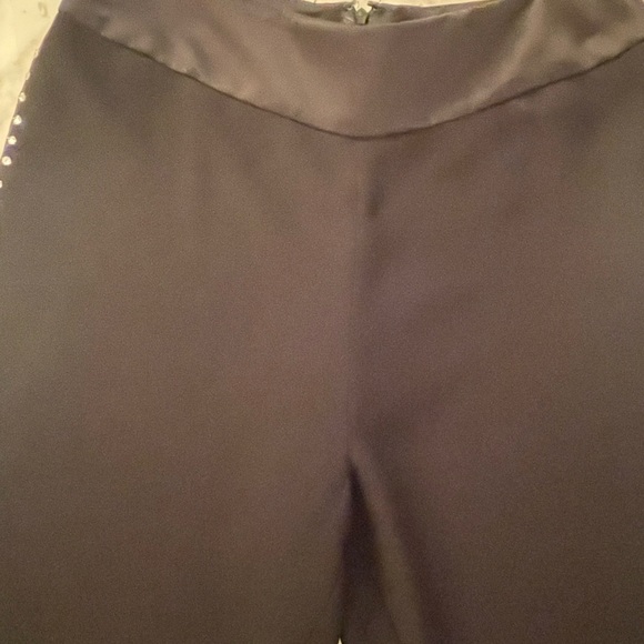 JS Collections Black Rhinestone Stud Formal Wide Leg Palazzo Gaucho Pants Sz 4 - Picture 13 of 15